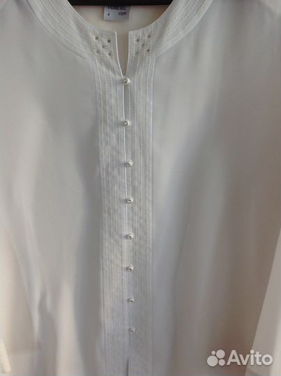 Продам белую шифоновую блузку, размер XL, Турция