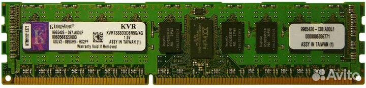 Память для сервера DDR3 4Gb ECC KVR1333D3D8R9S/4G