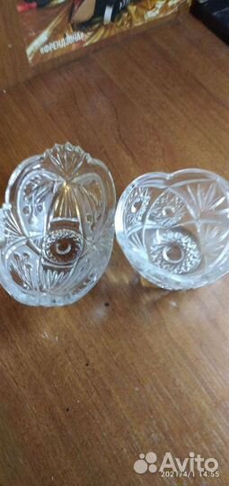 Хрустальная конфетница цена за обе
