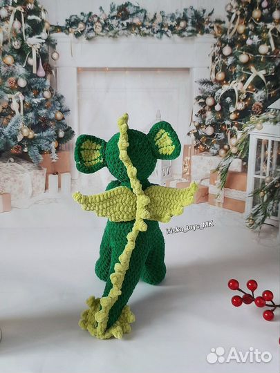 Вязаный дракон мягкая игрушка ручной работы