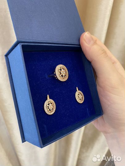 Комплект серьги + кольцо