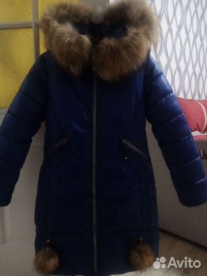 Зимнее пальто для девочки рост 146 152