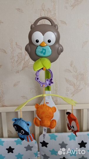 Мобиль музыкальный 3в1 для детской кроватки