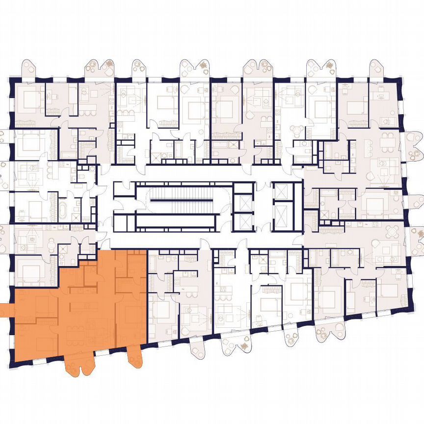 1-к. квартира, 54,5 м², 7/24 эт.