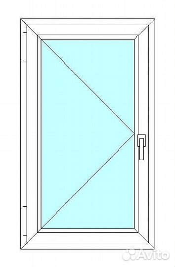 Окно veka WHS60, 1 ств., 2-кам. с/п, 900x1300