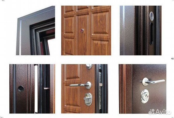 Дверь входная коричневая металлическая шумо-изоляц