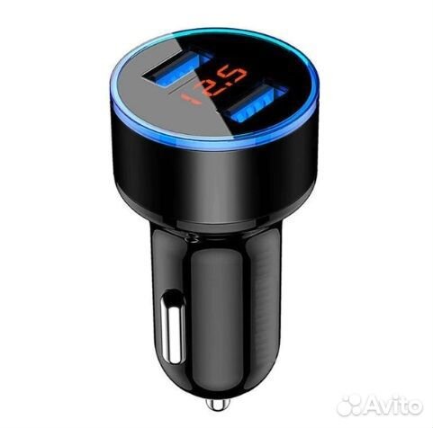 Азу USB 2 выхода 3.1А, 12V/24V, с жк-дисплем и фун
