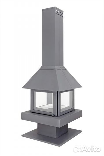 Камин эклипс островной 4D графит