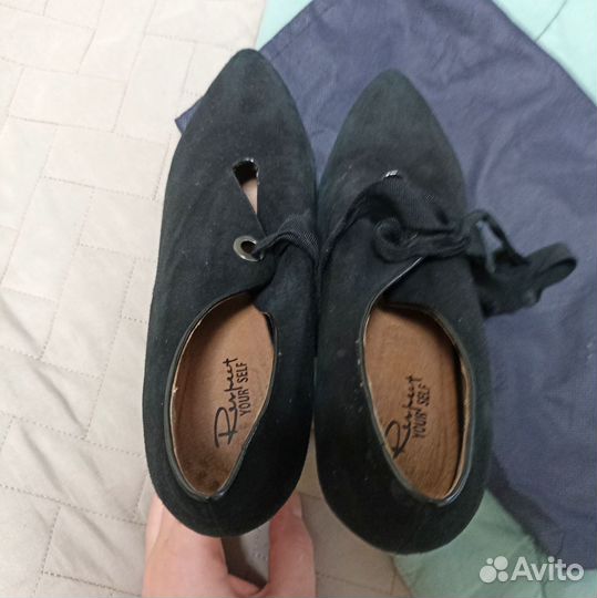 Туфли 39 замша черные