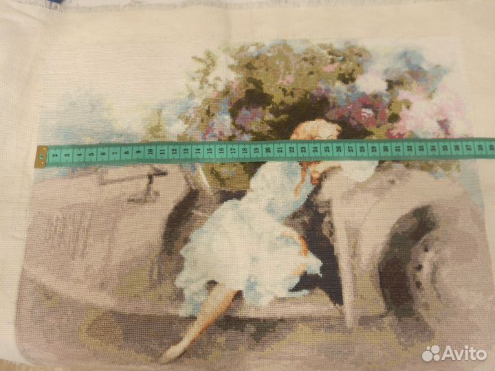 Картина вышитая крестом ручная работа Золотое руно