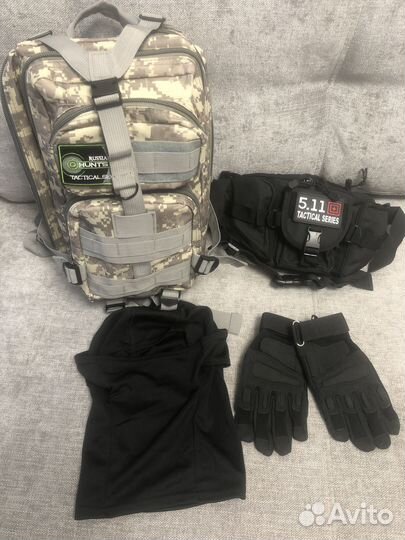 Тактический рюкзак сумка поясная перчатки балаклав