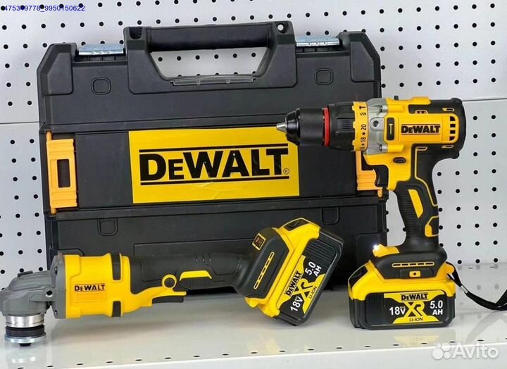 Новый Набор dewalt 2В1 ушм+Шуруповерт с двумя АКБ