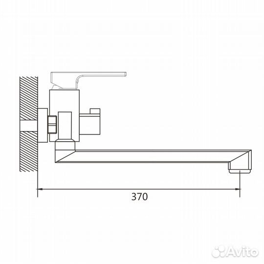 Смеситель для ванны Shevanik S8222T, оружейная сталь
