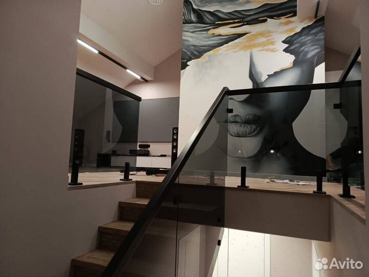 Стеклянные перила для лестниц