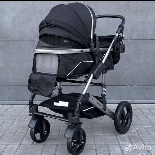 Коляска 2 в 1 (стильный черный )