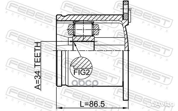 ШРУС внутренний (34x100) audi A3/A3 Sportback