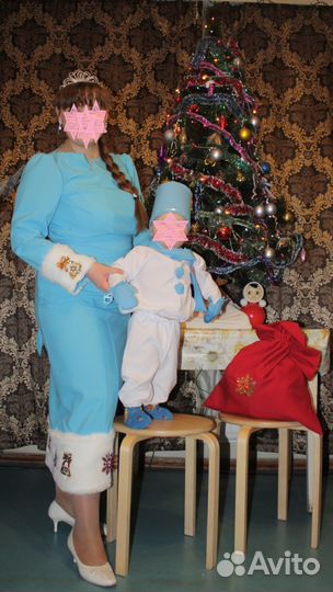 Костюм снеговика,зайчика,деда мороза,снегурочки