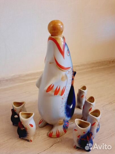 Штоф и рюмки Рыбка СССР