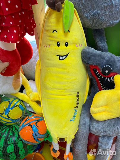 Банан игрушка-обнимашка мягкая подушка