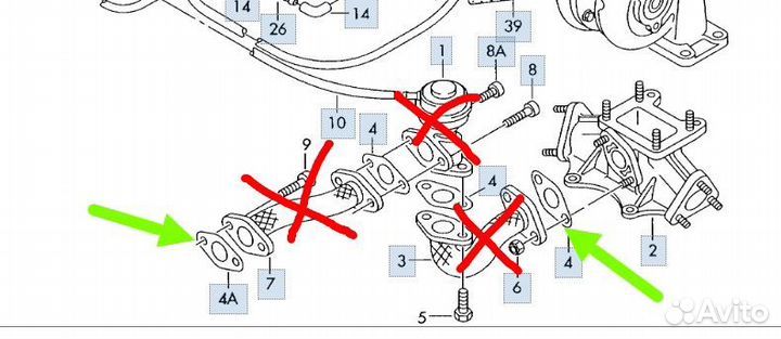Заглушки егр EGR VAG AKE, AYM, BAU и тд