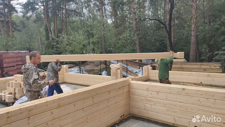 Сборка домов из клееного бруса