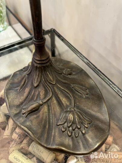 Антикварная лампа цветное стекло тиффани