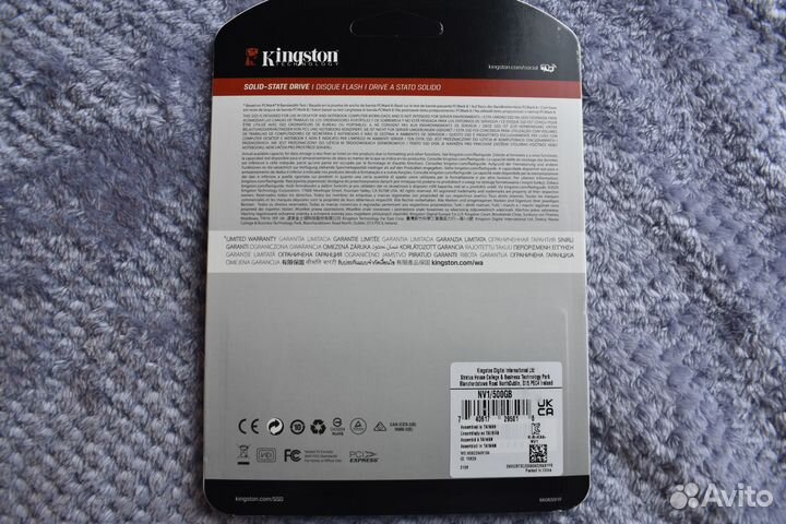 SSD Kingston 500гб M.2 2280 NVMe. PCIe 3.0 Новый