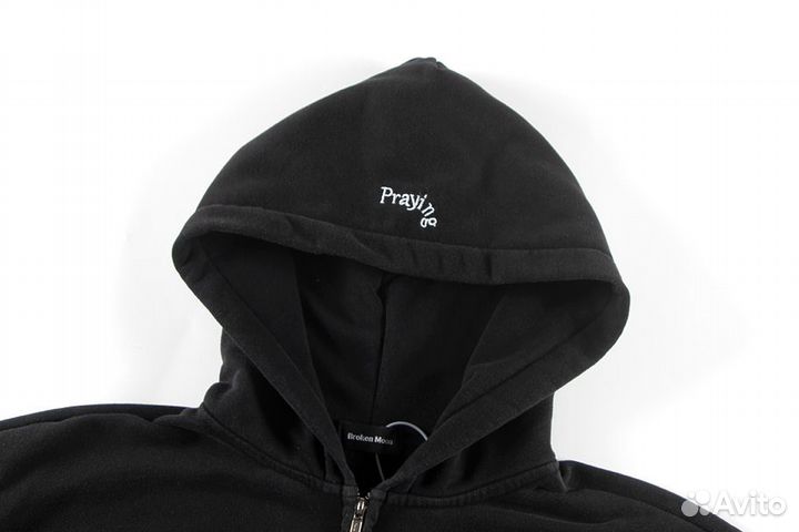 Зип худи Broken Moon Praying чёрная