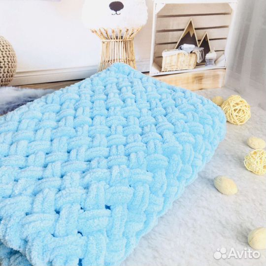 Плед из пряжи Alize Puffy