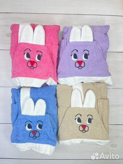 Детские махровые халаты с капюшоном