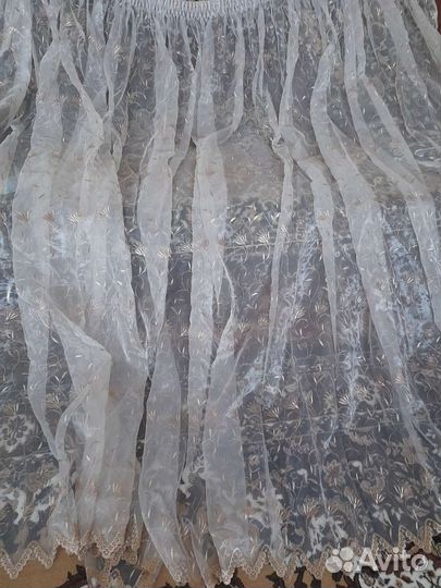 Тюль штора с лентой