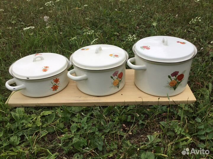 Набор эмалированных кастрюль Лысьва