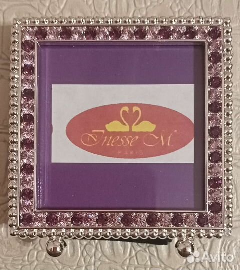 Фоторамка 5,5*5,5 металл, стразы