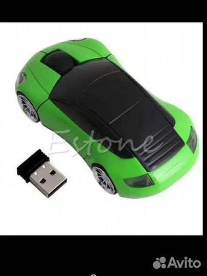 Новая Мышь Авто беспроводная зелёный цвет