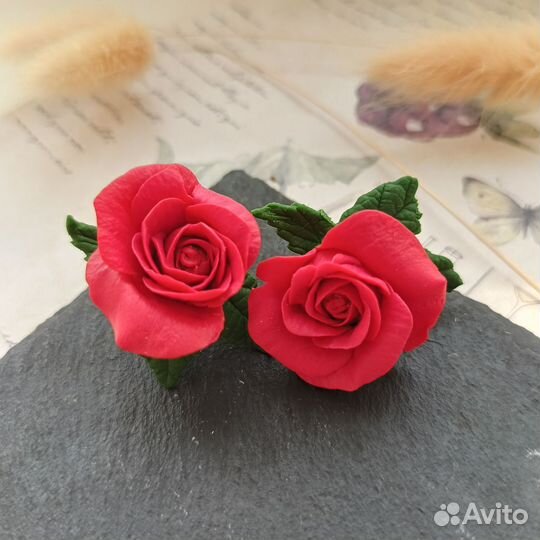 Серьги Розы. Ручная работа