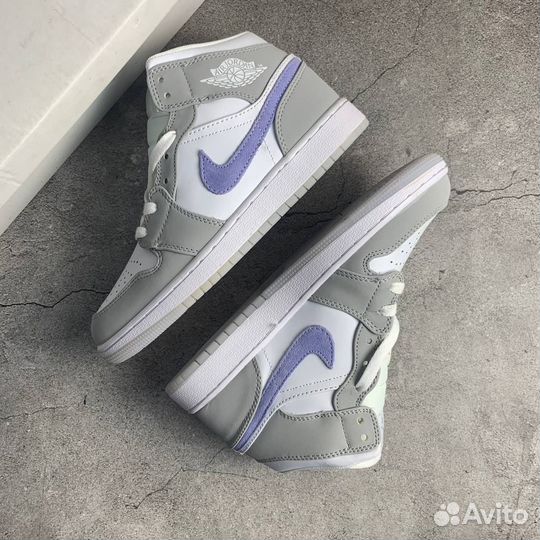 Кроссовки Air Jordan 1 Wolf Grey Aluminum (36-40)