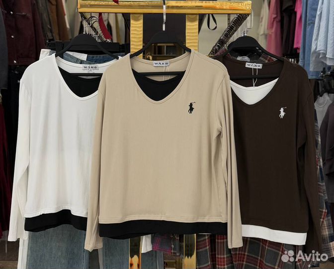 Лонгслив обманка Polo Ralph Lauren единый до 46