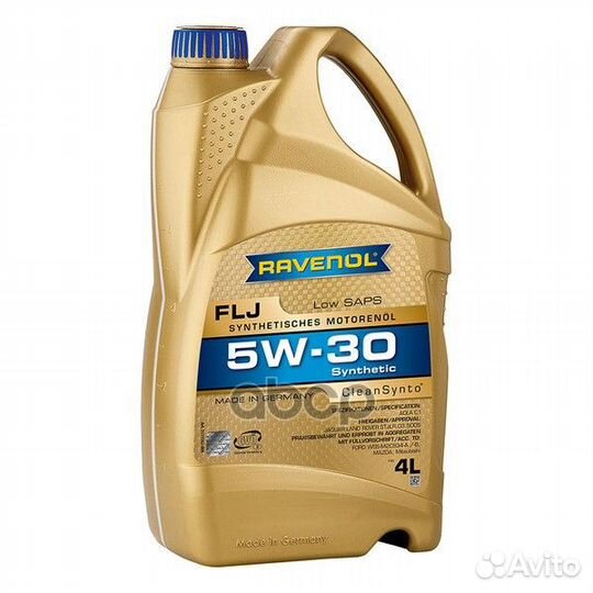 Масло моторное FLJ 5W-30 4л (синтетика) Ravenol