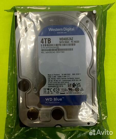 Жёсткий диск WD40ezaz 4Tb (новый)