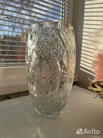 Большая хрустальная ваза для цветов СССР