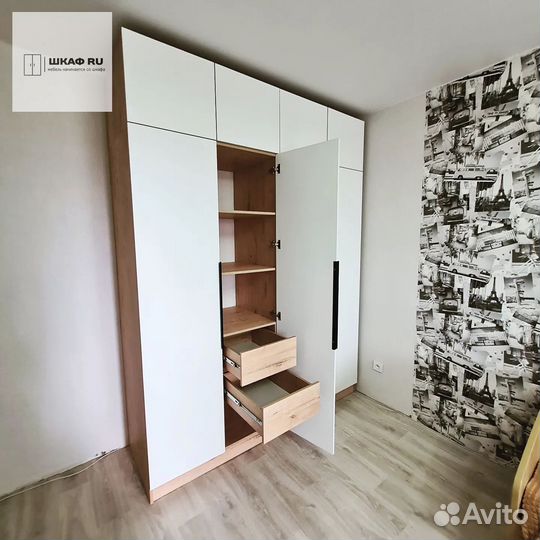 Шкаф распашной с фрезерованными фасадами