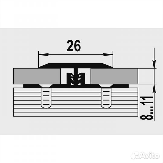 Порог Т-образный Floorexpert 26х1800 мм шампань