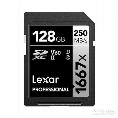 Lexar sdxc 128Gb Professional UHS-II V60 1667x