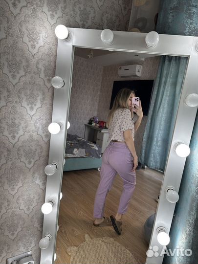 Джинсы фиолетовые брюки размер 44 46