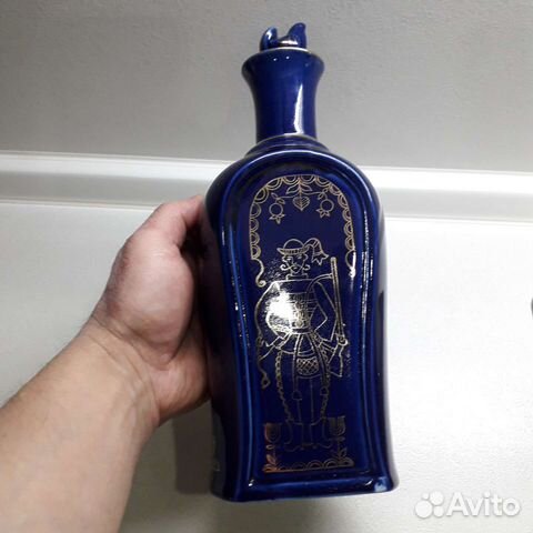 Штоф,графин кобальт охотник,ружье СССР