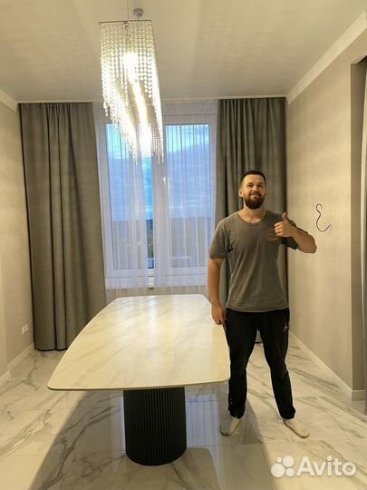 Стол c дизайнерской ножкой Вельвет керамогранит