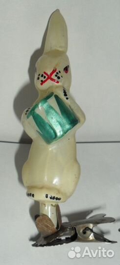 Елочные игрушки на прищепке заяц, котик С шарфом