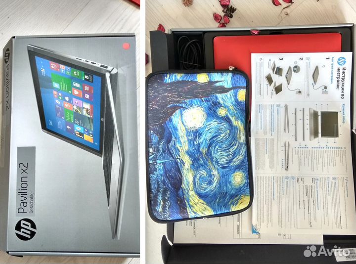 HP pavilion X2 ноутбук+планшет, чек, коробка