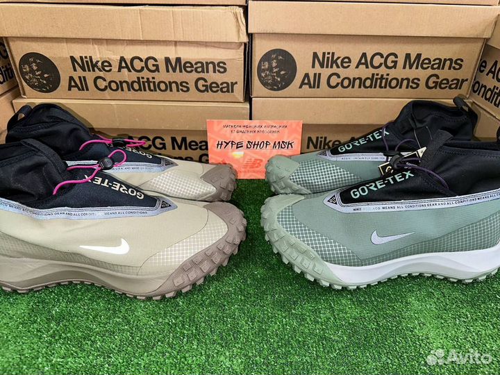 Nike acg mountain fly gore tex clay green khaki