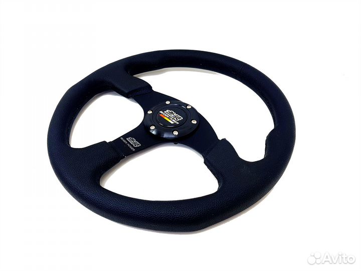 Руль mugen Style - без выноса - 350мм (PVC кожа/че